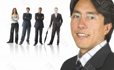 business man and his team