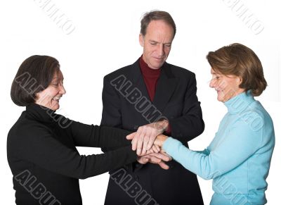 business teamwork - hands together