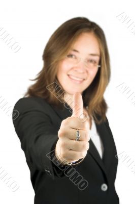 business thumb up - focus on hand