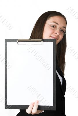 business woman with folder