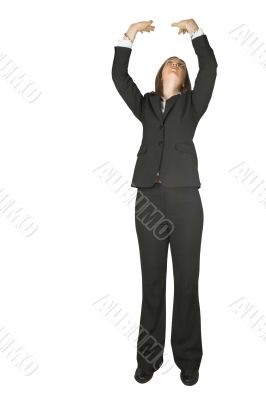 business woman lifting something