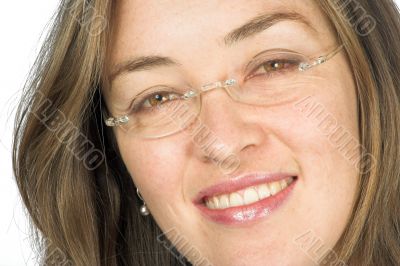 confident business woman with glasses