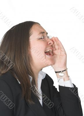 business woman shouting
