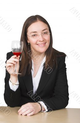 business woman celebrating