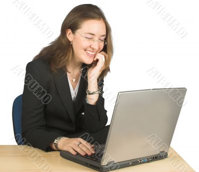 business woman - happy browsing! business woman - happy browsing!