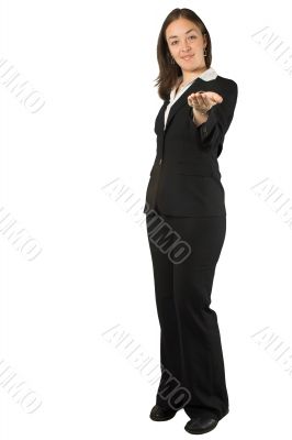 business woman with an inviting hand