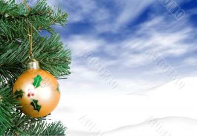 christmas card -  yellow ball