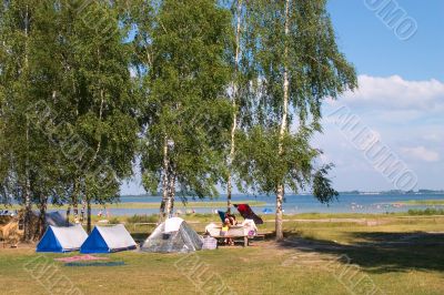 camping on the lake