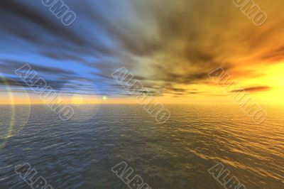 Oceanic sunset 3D