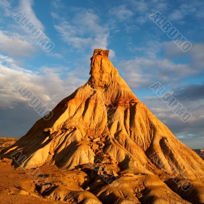 Hill over the blue sky