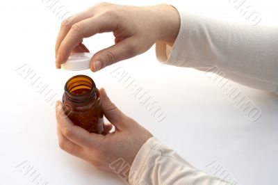 Opening a medicine bottle