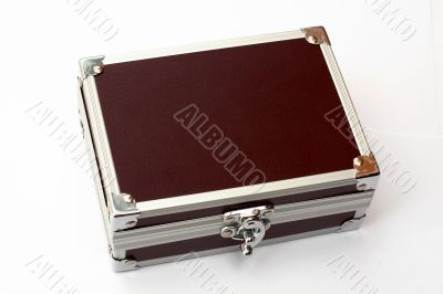 Brown toned metal briefcase, isolated Brown toned metal briefcase, isolated