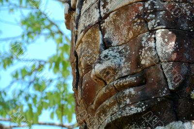 Ancient face in angkor thom