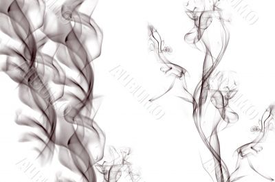 Black smoke over white