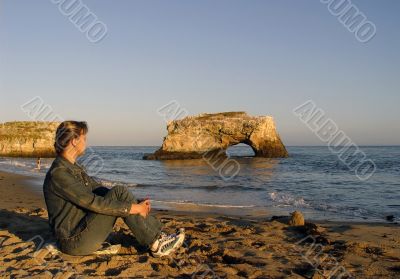 Woman relaxing on the beach