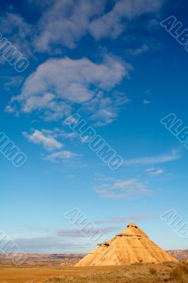 Hill over the blue sky