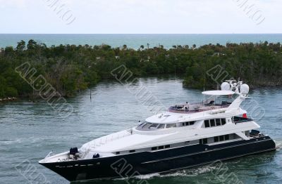 Black and White Yacht