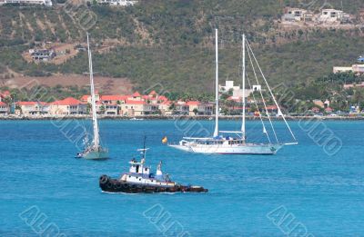 Boats and Tug