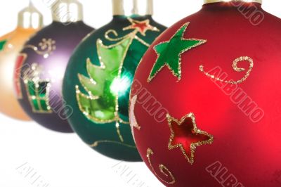 Close up of christmas ornaments