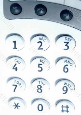 close up of keypad - cyan