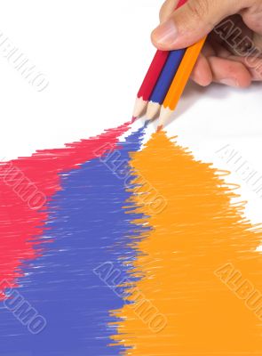 color drawing in primary tones