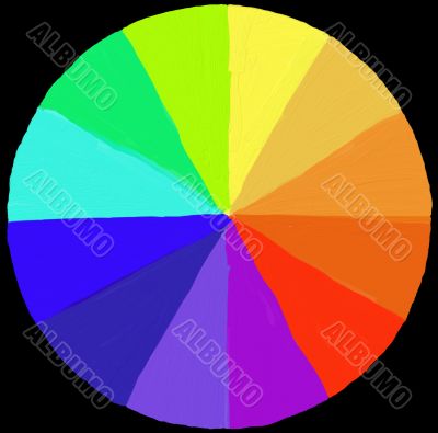 painter`s color wheel - painted in