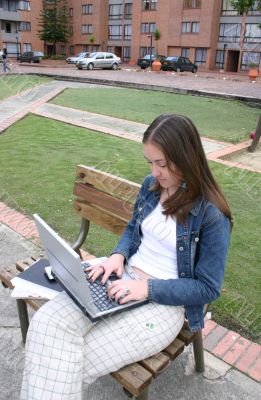 casual woman working on laptop 2