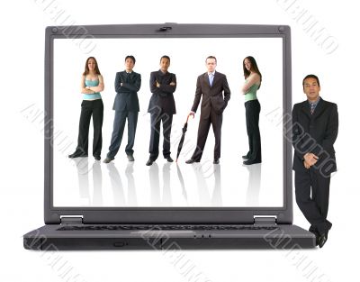 business laptop - online team