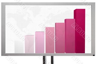 presentation screen with business graph