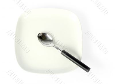 desert spoon and plate