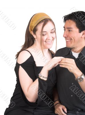Couple getting engaged