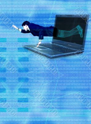 break free from technology - blue binary