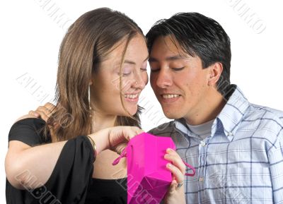 gift from him to her - pink bag