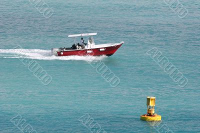 Red Boat Yellow Buoy
