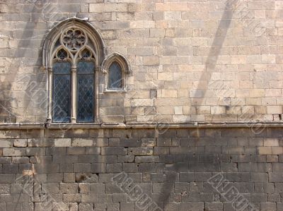 Wall of a cathedral . Barcelona