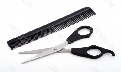 Scissors and comb