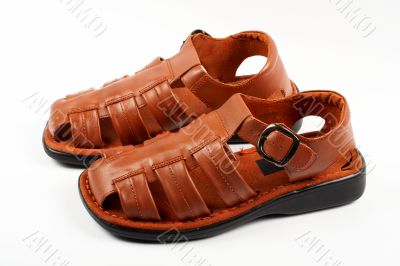 Brown leather sandals