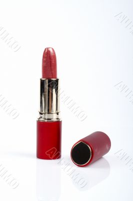 Tube of red lipstick