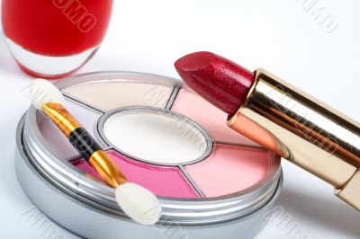 Detail of assortment of makeups