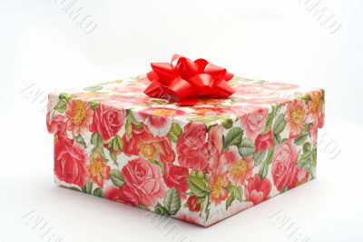 Gift box with red ribbon Gift box with red ribbon