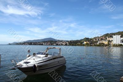 Yacht on a lake