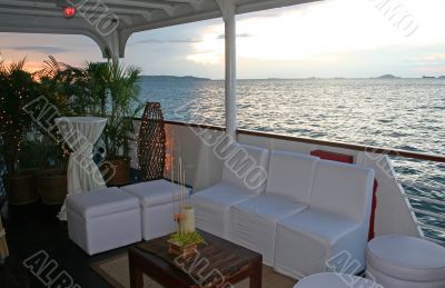 Interior of a luxury yacht