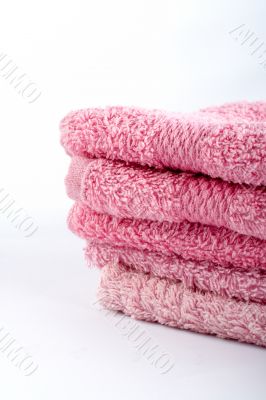Pink towels stacked Pink towels stacked