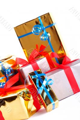 Detail of assortment of gift boxes