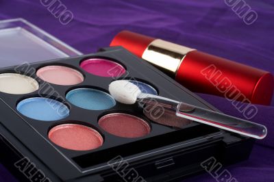 Detail of assortment of makeups