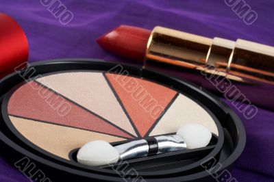 Detail of assortment of makeups