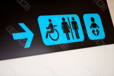 Follow the blue sign at airport Follow the blue sign at airport