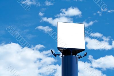 Blank billboard over the blue sky