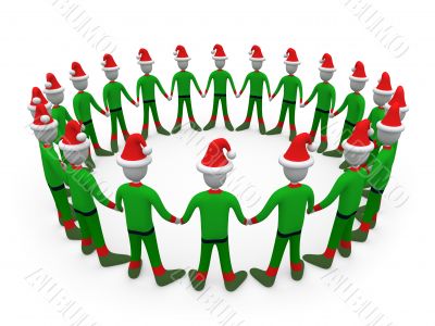 Santa`s Helpers in Circle