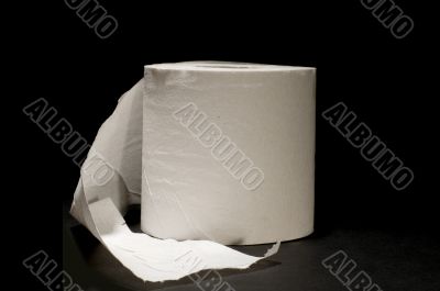 toilet paper on black